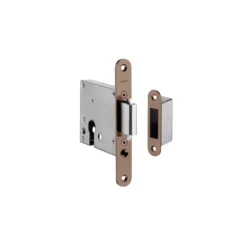 Cerradura de doble gancho y llave para puerta corredera