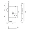 865 - Cerradura de gancho con muletilla para puerta corredera