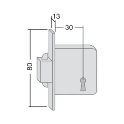 Cerradura embutida de llave gorjas para puertas correderas de mueble