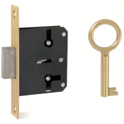 Cerradura embutida para cajón o puerta con llave de gorjas