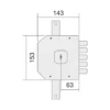 Cerradura MOIA R/633 - Solo llave con varillas