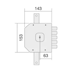 Cerradura MOIA R/633 - Solo llave con varillas