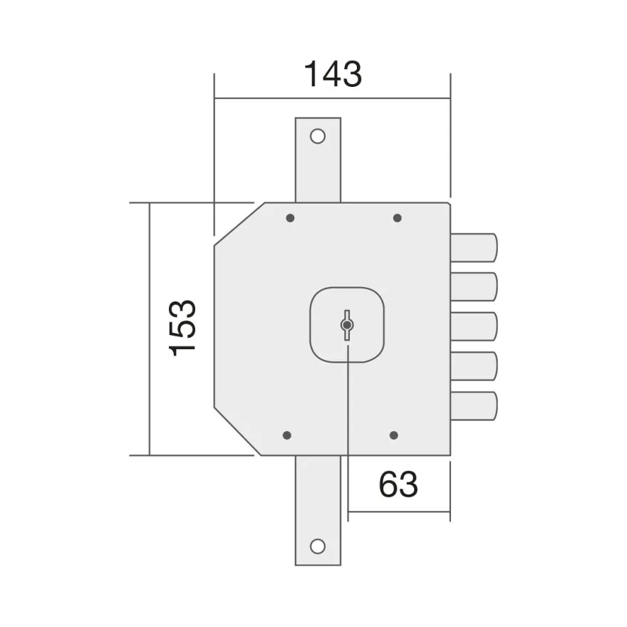 Cerradura MOIA R/633 - Solo llave con varillas