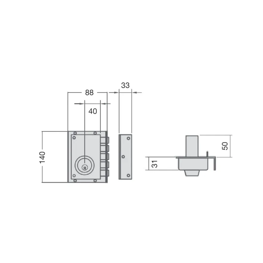 Cerradura puerta de madera JIS R/5239 - Solo llave