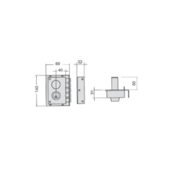 Cerradura puerta de madera JIS R/5240 - Golpe y llave