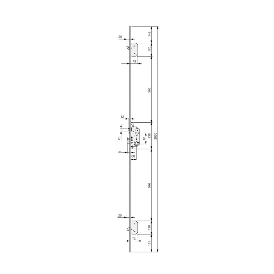 Cerraduras de Seguridad Embutidas Largas - TESA XT3 PREMIUM - Sin varillas