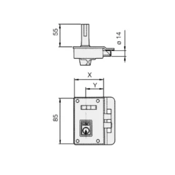 Cerradura Sobrepuesta YALE-AZBE R/10-0 - Solo llave sistema antipalanca