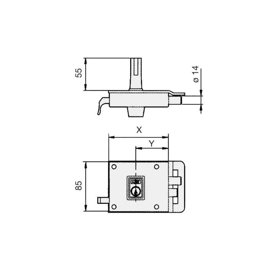 Cerradura Sobrepuesta YALE-AZBE R/6-0 - Solo llave sistema antipalanca