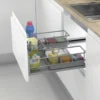 Cesta multiuso de alambre bajo fregadero accesorios de limpieza para frentes