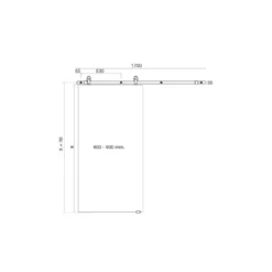 CHARRIOT GLASS - Kit de herrajes para puertas correderas de cristal JNF