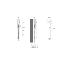 CHARRIOT GLASS - Kit de herrajes para puertas correderas de cristal JNF
