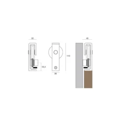 CHARRIOT- Kit de herrajes para puertas correderas de madera