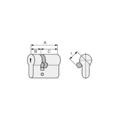 Cilindro TESA 5030 - Con llave de serreta