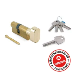 Cilindro TESA T60 - Bombillo de 6 pitones con botón muletilla de llave de puntos