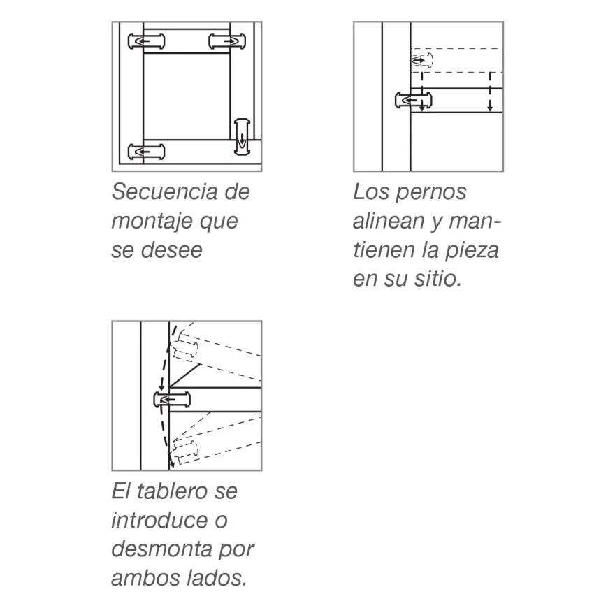 CLAMEX P-14 FLEXUS - Conector con pernos flexibles para muebles desmontables