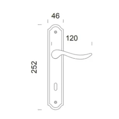 CLASSIC - Manilla de placa rectangular