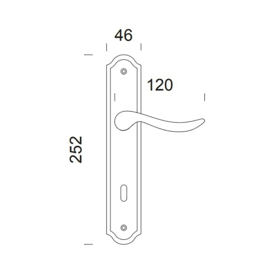 CLASSIC - Manilla de placa rectangular