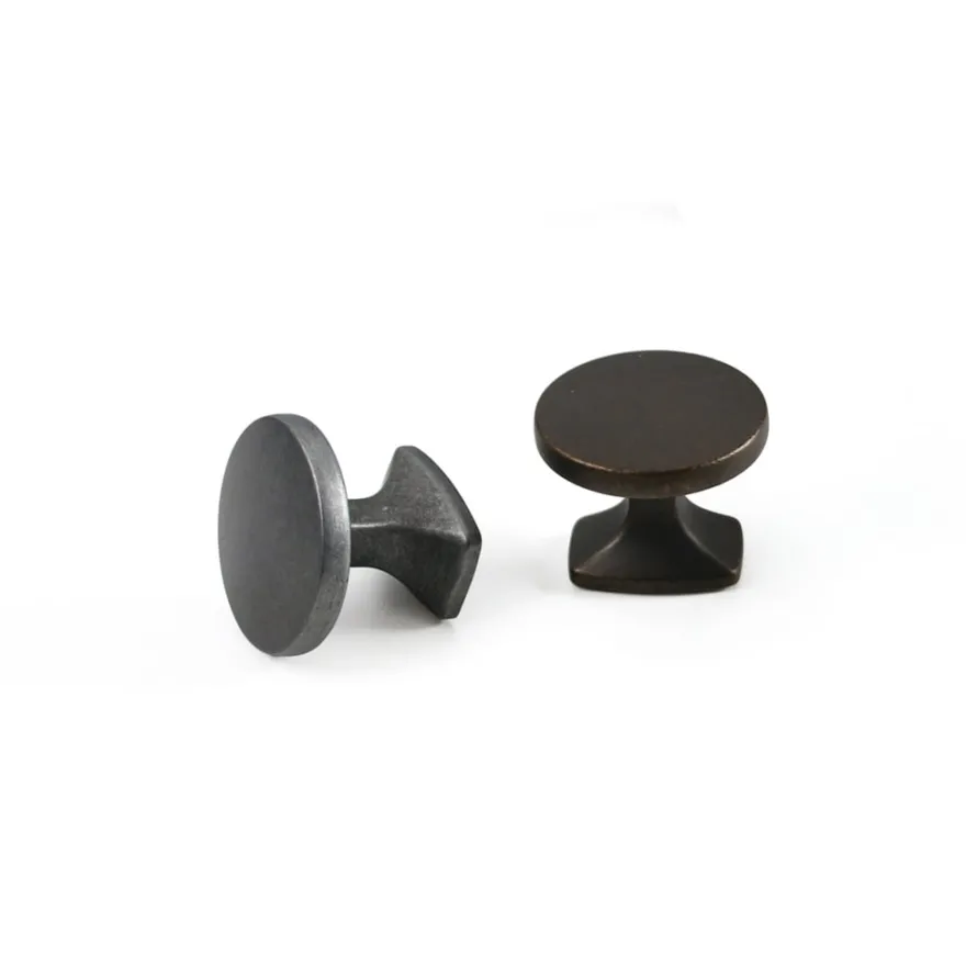 CLASSIC Vintage - Pomo redondo plano con base cuadrada