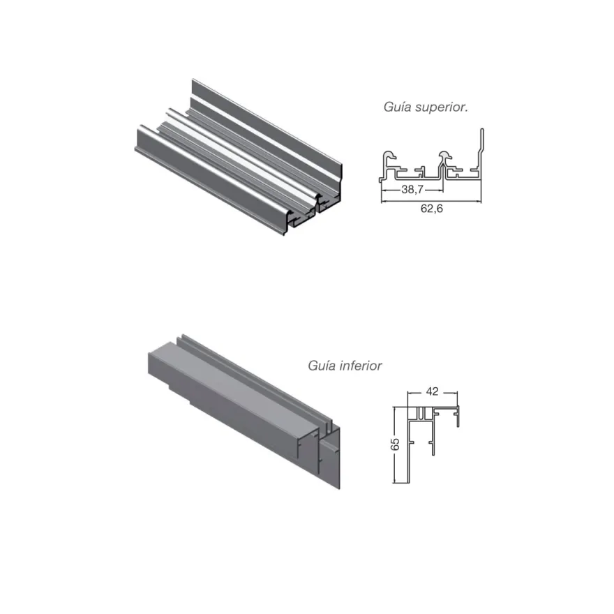 CLASS - Kit de guías para armarios de puertas de madera