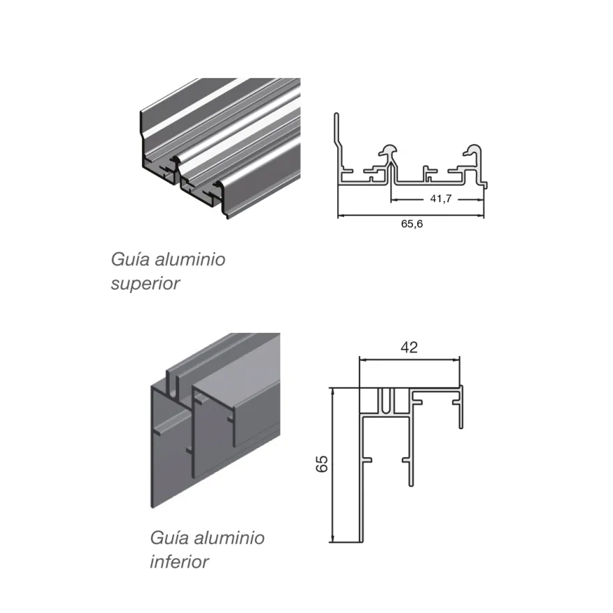 CLASS - Kit de guías para armarios de puertas de madera