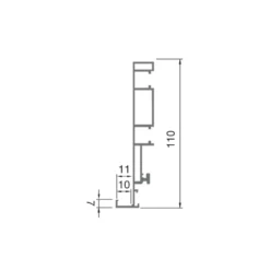 CLASS - Kit perfil horizontal para puertas COPLANARES revestidas