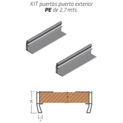 CLASS - Perfiles verticales con tirador para puertas de armario de madera