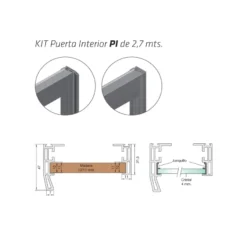 CLASS - Perfiles verticales para puertas revestidas de aluminio de madera (10 mm) o cristal (4 mm)
