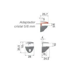 COBRONE - Portaestante con adaptador para diferentes gruesos