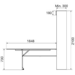 COCO - Herrajes para mesa abatible de grandes dimensiones