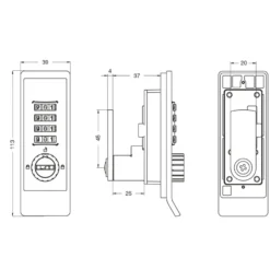 COMBI - Cerradura de combinación manual con tirador