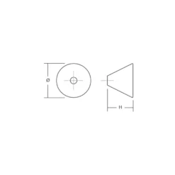 CONIC Wood - Pomo circular de forma cónica