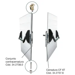 Conjunto Contra cerradura + Bloqueo + Varillas reversible