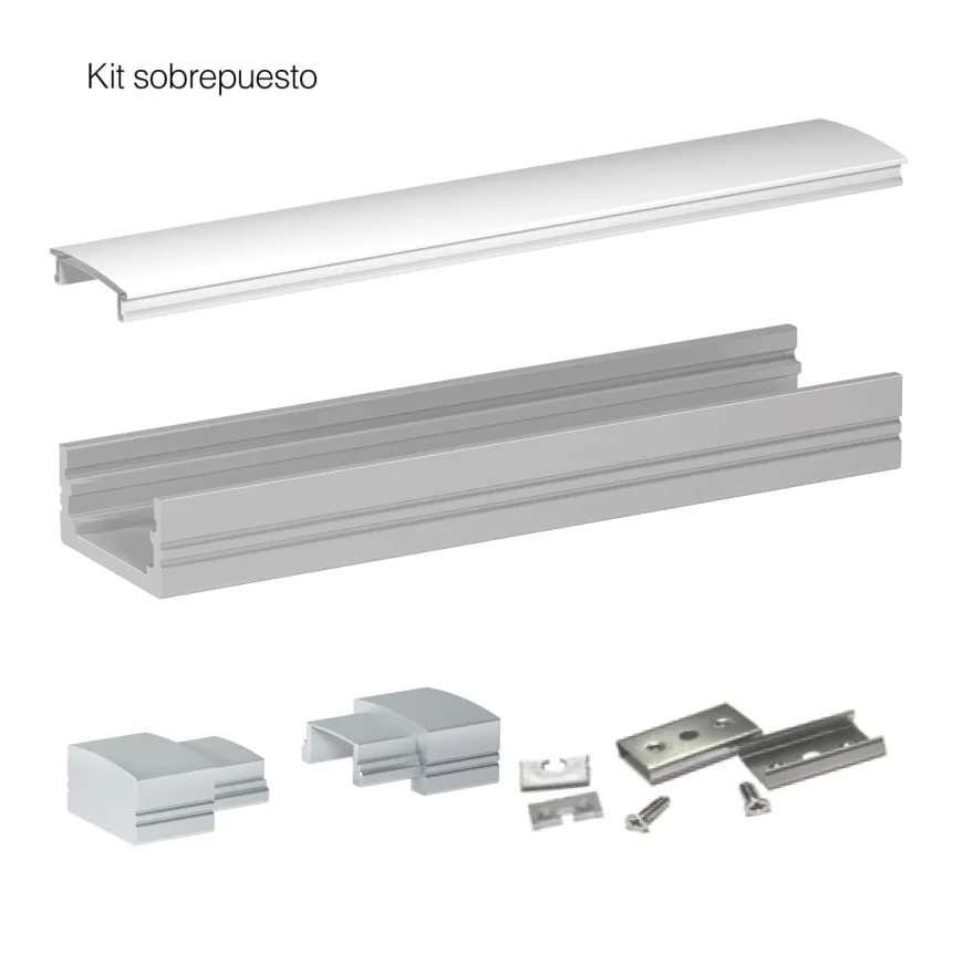 CONVER Perfil Empotrado o sobrepuesto con difusor hasta 5W