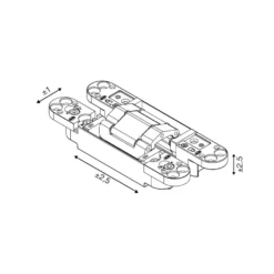 COPLAN 175 - Bisagra oculta JNF hasta 120 Kg. 120º y protección RF