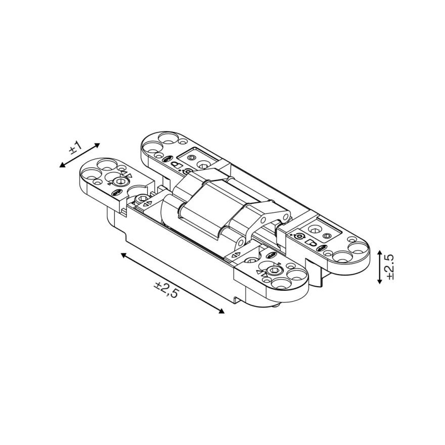 COPLAN 175 - Bisagra oculta JNF hasta 120 Kg. 120º y protección RF