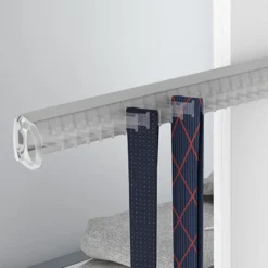 Corbatero/Cinturonero con guía extraíble de instalación lateral - Plata Mate