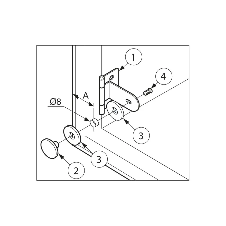 CRISP - Bisagra para puerta de cristal