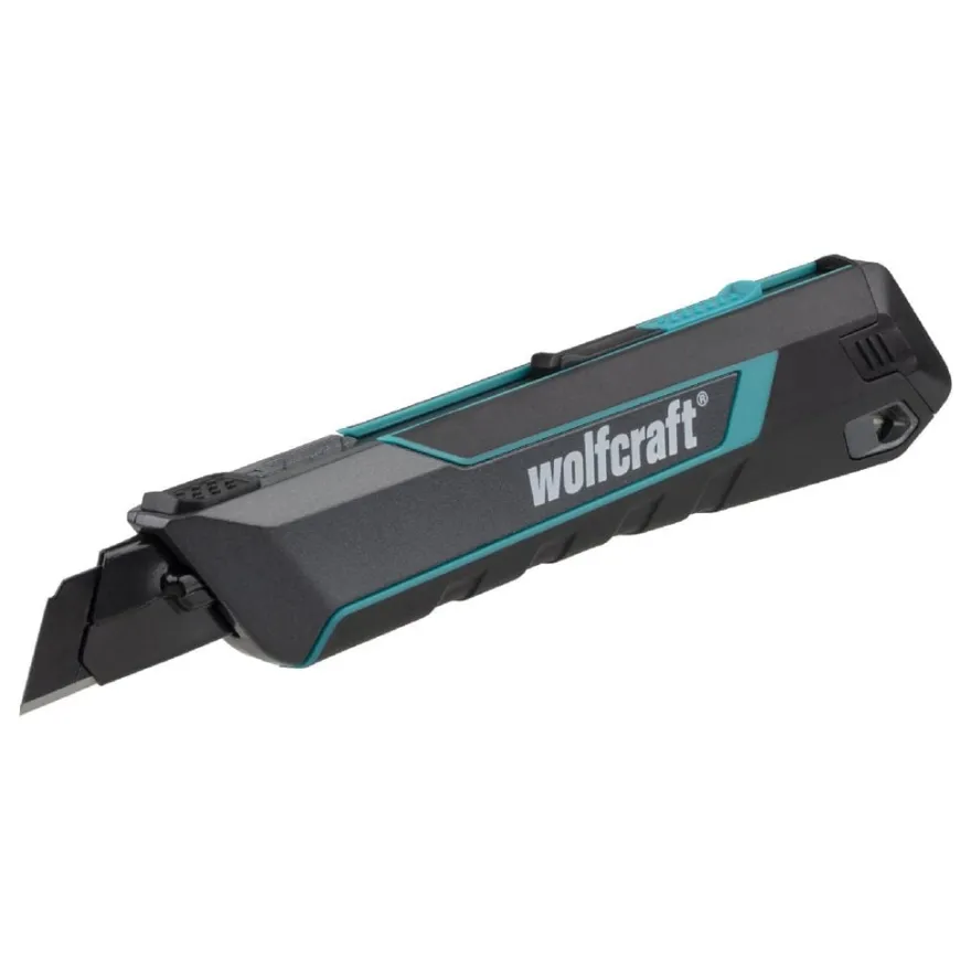 Cúter profesional Wolfcraft PRO SAFETY 18 mm de ergonomía ambidiestra