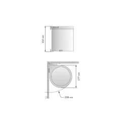 Cubo de basura redondo Blanco de 1 compartimento pivotante