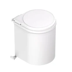 Cubo de basura redondo Blanco de 1 compartimento pivotante