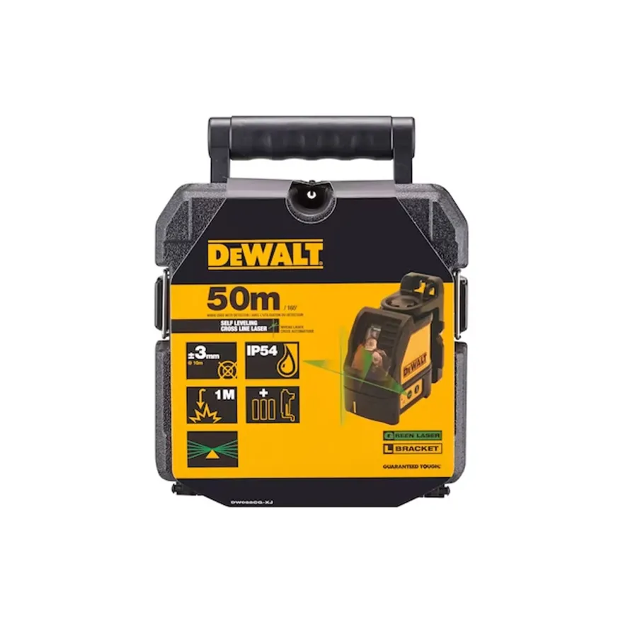 DEWALT DW088CG-XJ - Nivel láser autonivelante de 2 líneas verdes (horizontal y vertical)