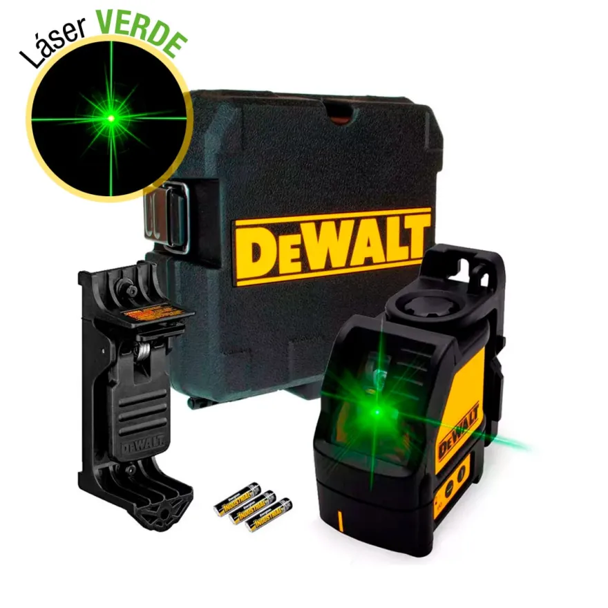 DEWALT DW088CG-XJ - Nivel láser autonivelante de 2 líneas verdes (horizontal y vertical)