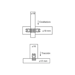 DIVARIO P-18 - Conector deslizante para tableros desde 19 mm.