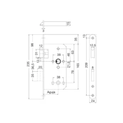 DORMA CONTRACT 285 - Picaporte y muletilla para uso normal con certificación RF