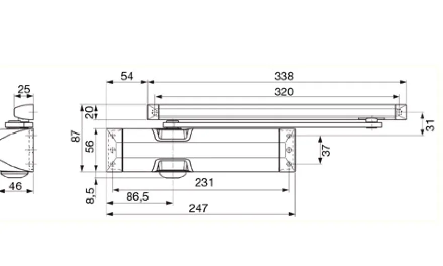 DORMA TS-90 Impulse - Cierrapuertas con leva deslizante