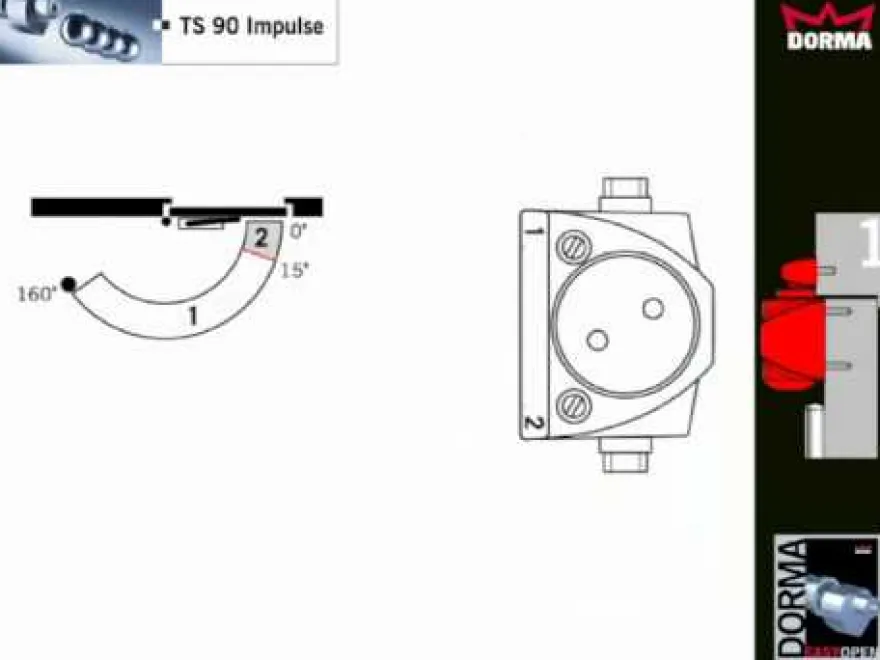 DORMA TS-90 Impulse - Cierrapuertas con leva deslizante