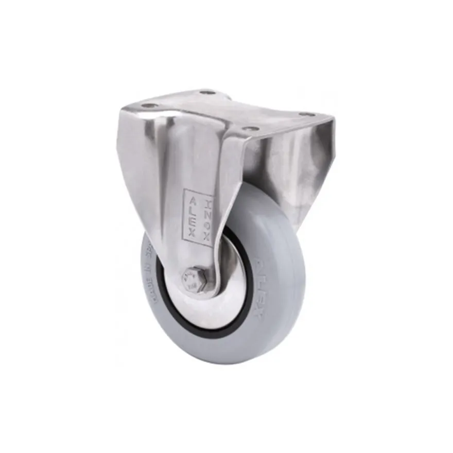 DORTMUND INOX 304 - Rueda de horquilla con pletina fija sin freno