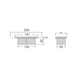 DUE - Base doble de enchufes encastrable en encimera o en pared