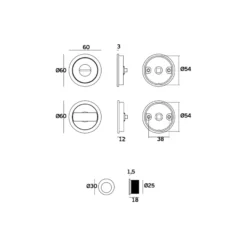 ECO CIRCLE - Kit Cerradura + muletilla + dedal redondo con tornillería oculta JNF