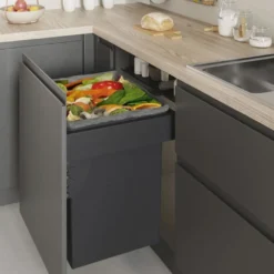 ECOLÓGICO – Cubo basura 1 compartimento, tapa automática, extracción total y cierre amortiguado